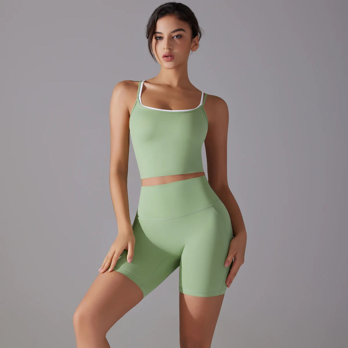 2 Piece Set Women Speed Dry Fitness Yoga Activewear Sports Gym Outfit (Avocado Green) On Sale