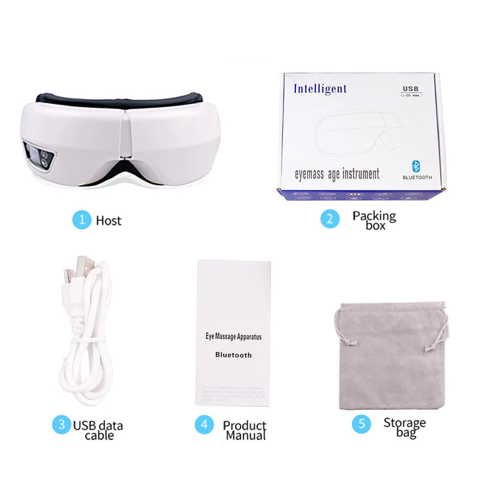4D Smart Eye Hot Compress Airbag Massager With Bluetooth Music On Sale