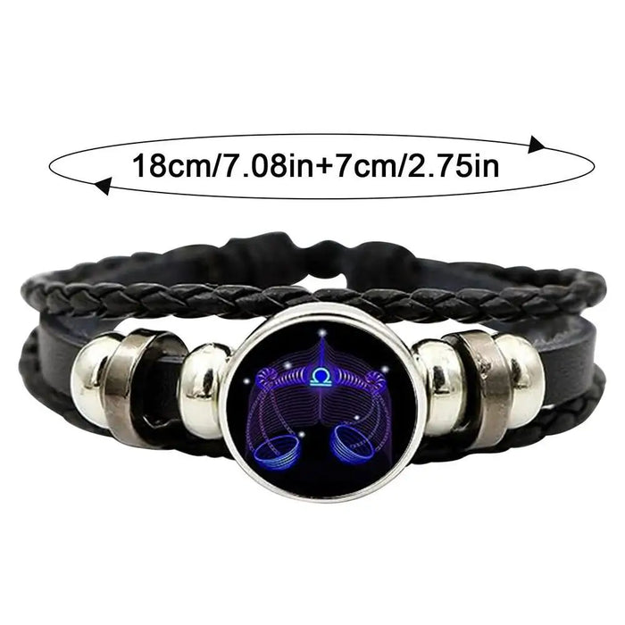Libra  Glows Zodiac Leather Bracelet On Sale