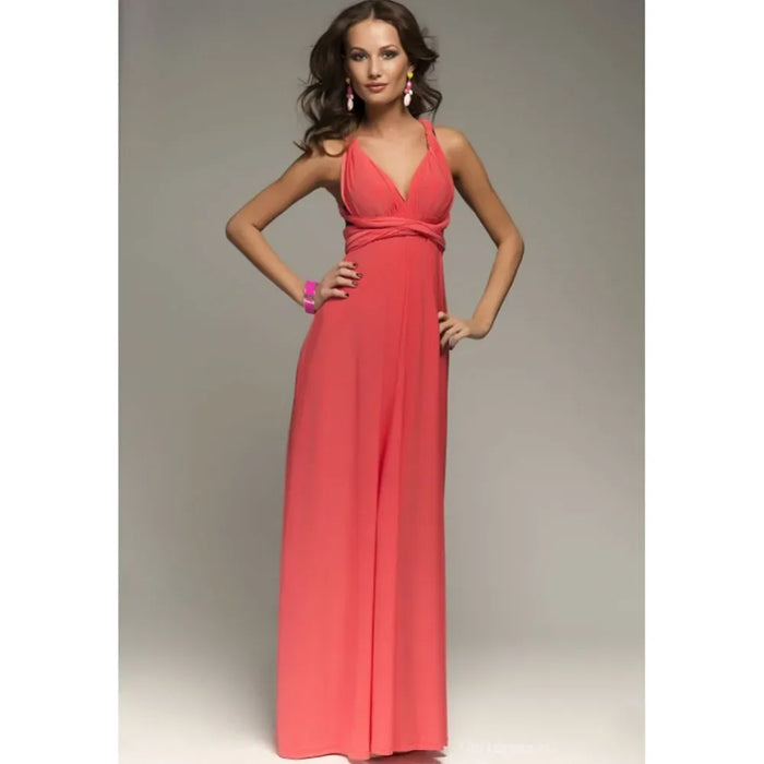 Melon Maxi Convertible Long Dress On Sale