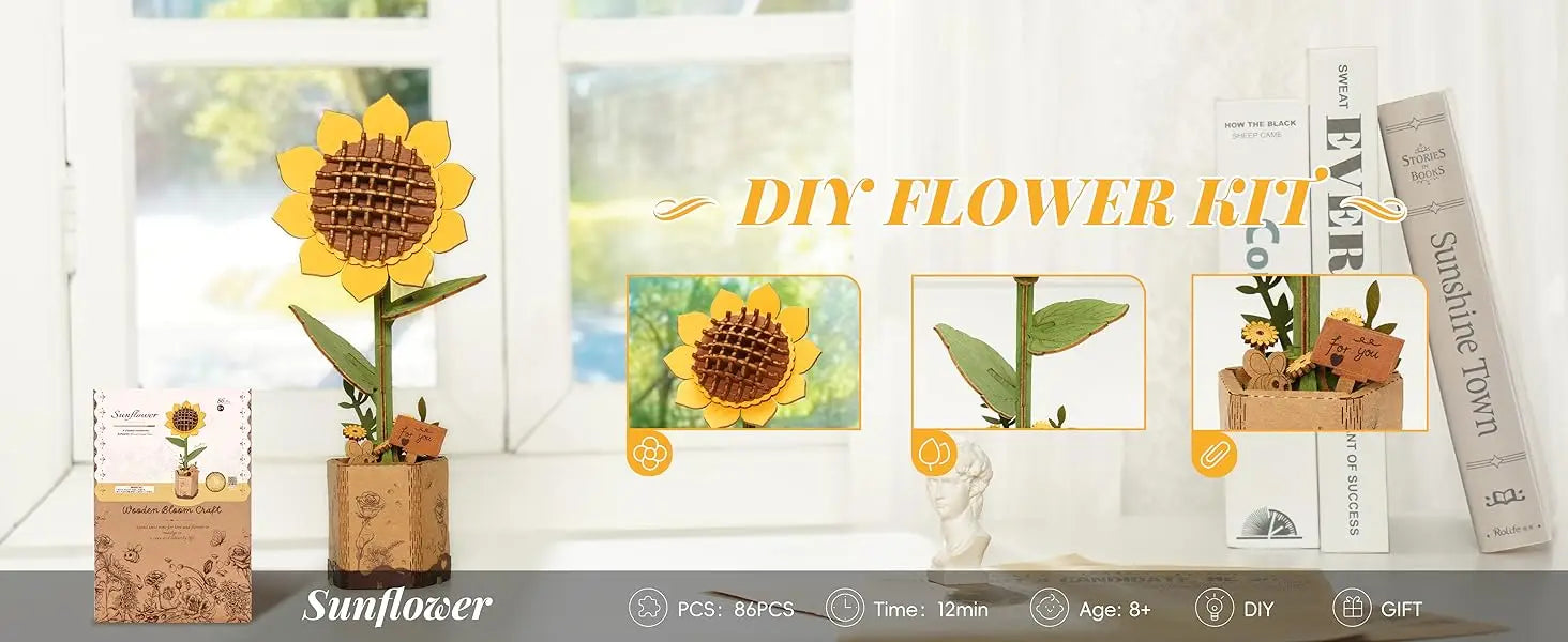 Eternal Flowers Bouquet Collection 3D Wooden Puzzle Model Kits On Sale