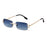 Classic Rectangular Rimless Sunglasses On Sale - Gold Double Blue