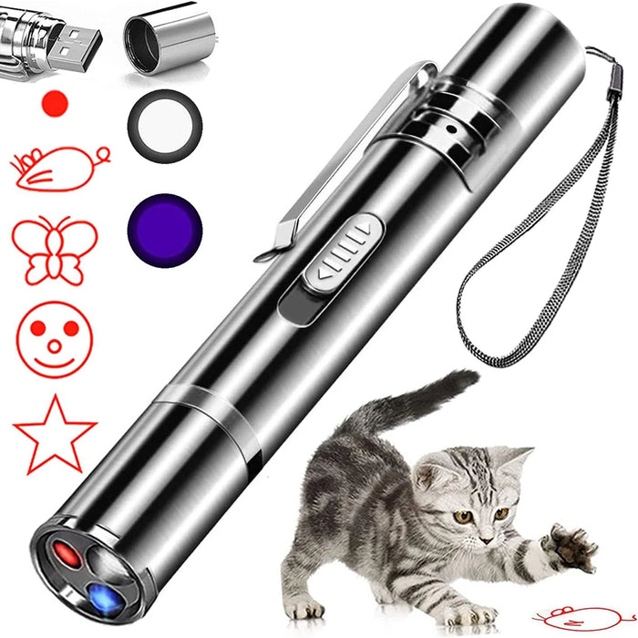 3 in 1 USB Rechargeable LED Cat Interactive Laser Pointer On Sale