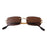 Classic Rectangular Rimless Sunglasses On Sale - Gold Full Brown