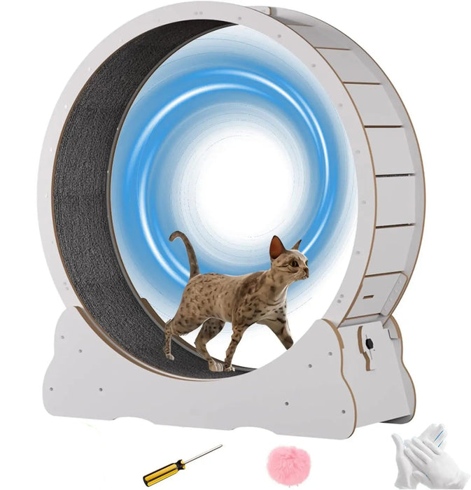 Cat Exercise Wheel Indoor Quiet Treadmill Made of Natural Solid Wood On Sale