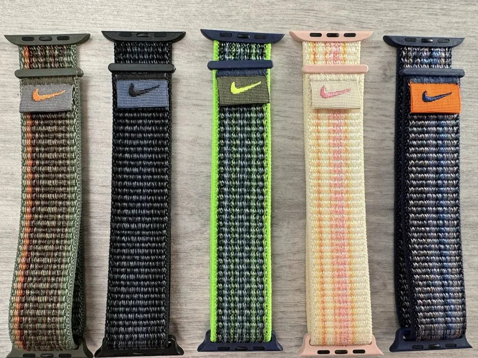NIKE Designs Nylon Sport Loop Watch Straps Collection For Apple Watch 38mm, 40mm, 41mm, 42mm, 44 mm, 45mm, 46mm, 49mm On Sale