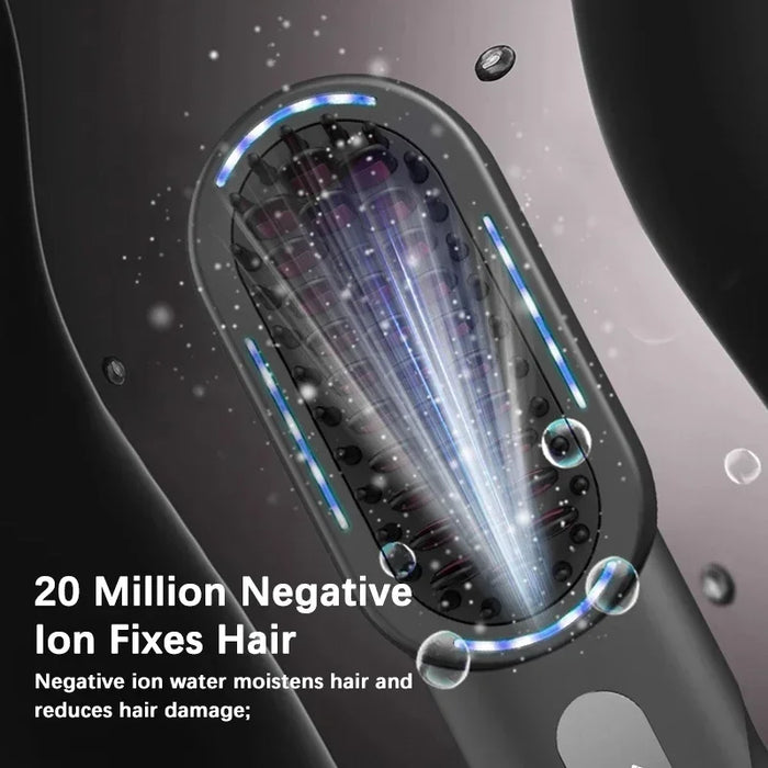 Rechargeable Wireless Negative Ion Electric Hair Comb Straightener On Sale