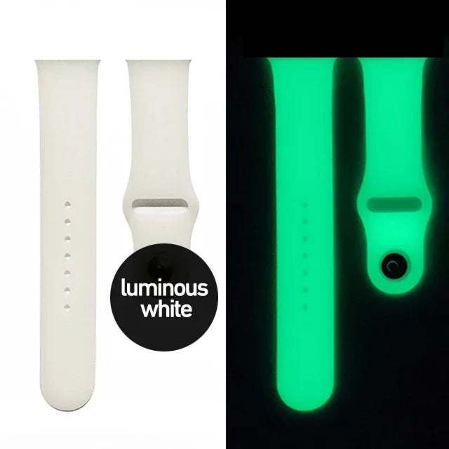 Luminous White Glow In The Dark Silicone iWatch Bracelet For Apple Watch On Sale