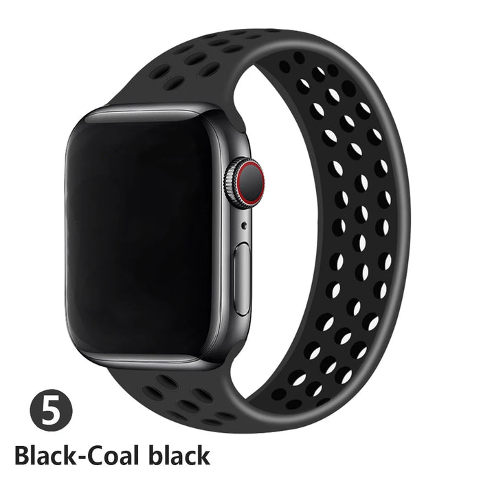 NIKE Style Black Coal Black Sport Solo Band for Apple Watch Strap On Sale