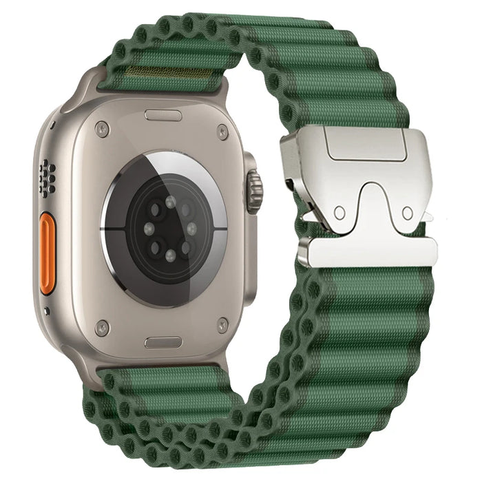 Green Outdoor Sport Adventure Tactical Nylon Loop Strap Collection for Apple Watch Band Ultra, 49mm, 46mm, 45mm,  42mm, 41mm, 40mm, 38mm On Sale