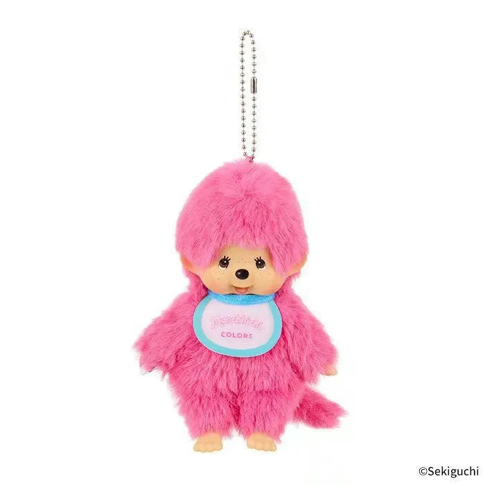 Pink Furry Miichi Monkey Monchhichi Vintage Style Plush Keychain Dolls Collection On Sale