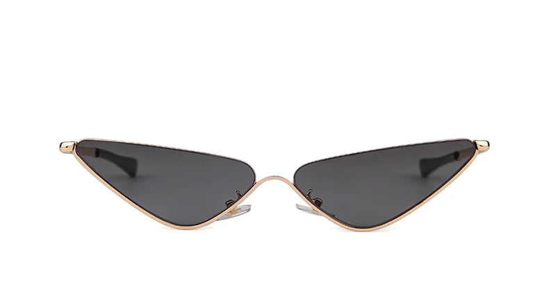 Black Retro Triangle Shape 90s Vintage Style Half Gold Frame Fashion Sunglasses On Sale
