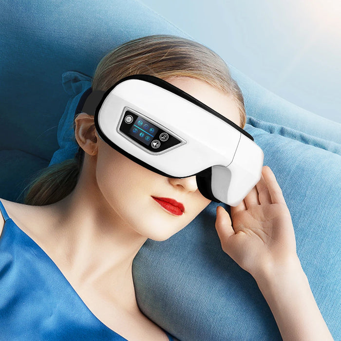 4D Smart Eye Hot Compress Airbag Massager With Bluetooth Music On Sale