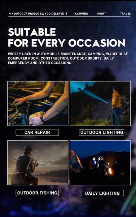 LED Zoomable Handheld Flashlight For Outdoors On Sale