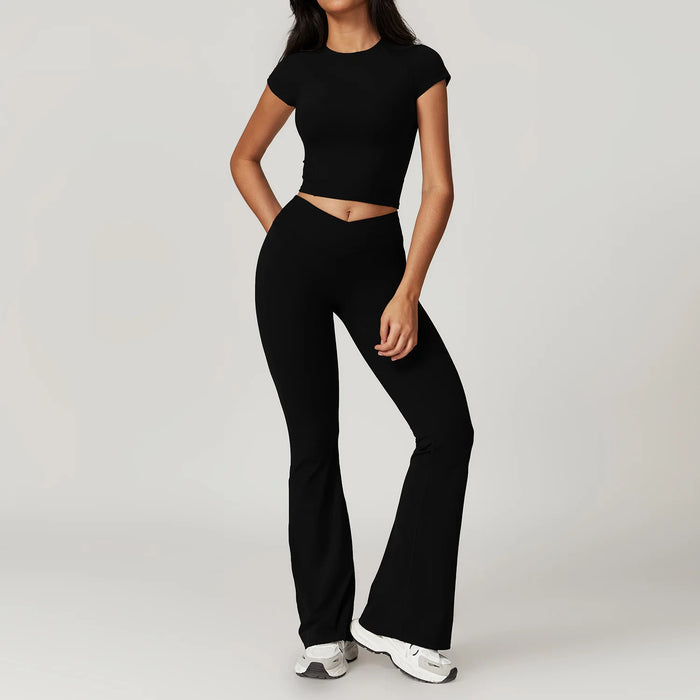 Matching 2 Pieces Yoga Activewear Black Sets On Sale