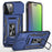 Blue Armor Protection iPhone Case with Kickstand and Camera Cover On Sale