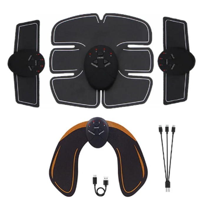 6 Pack 3-in-1 And Hip Trainer Wireless EMS Abdomen Muscle Hip Bodybuilding Trainer Set On Sale