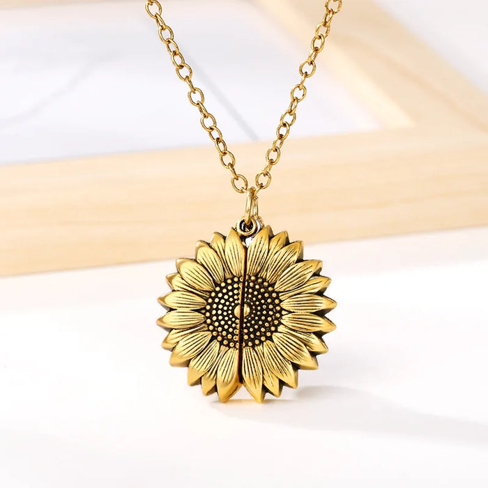 You are my sunshine! Sunflower Necklace On Sale