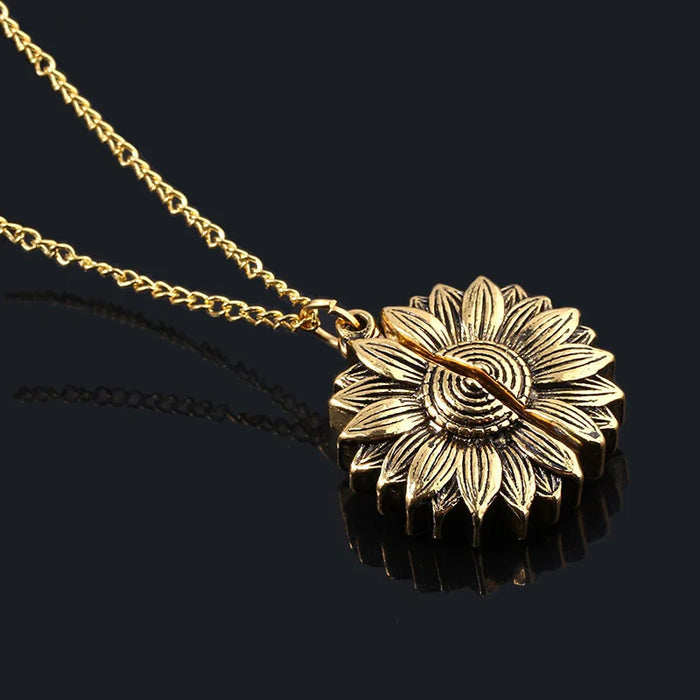 You are my sunshine! Sunflower Necklace On Sale