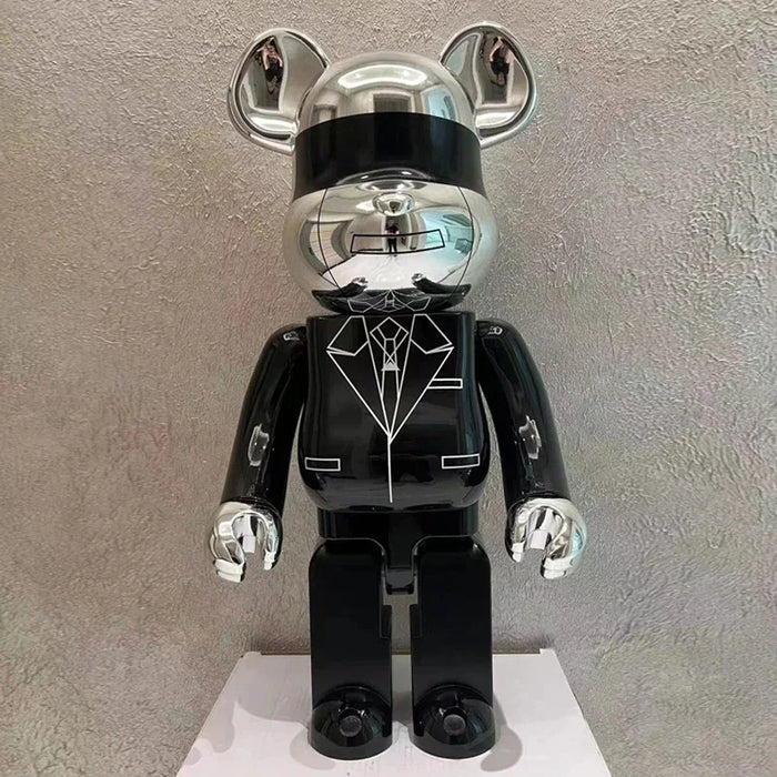 400% DJ Music Collectible Bearbrick Silver Bear Statuette Pop Art Decor Collection On Sale