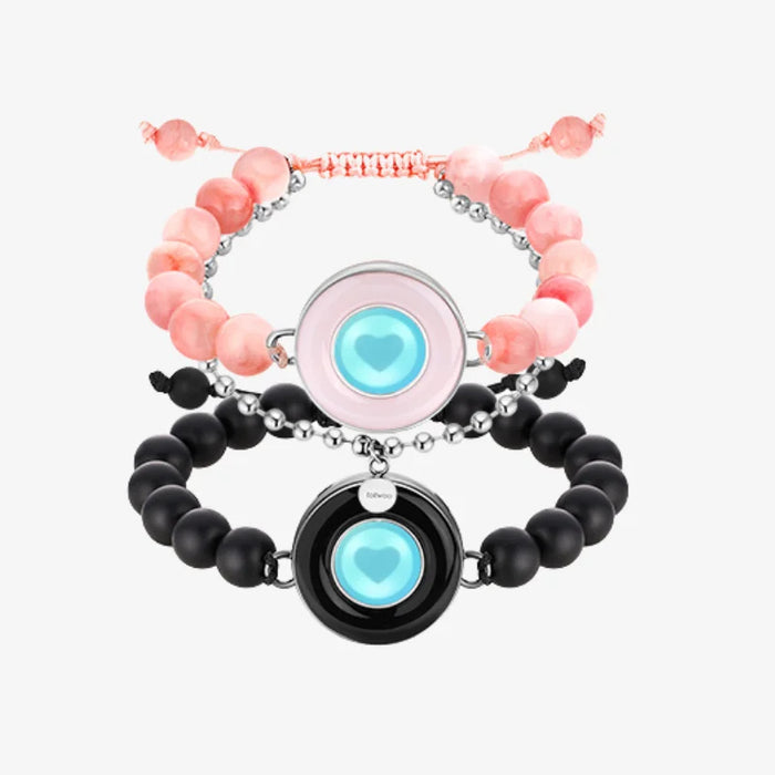 Candy Light Up And Vibrate Long Distance Agate Touch Communication Bracelets For Couples