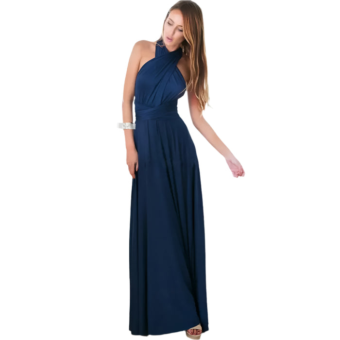 Navy Blue Maxi Convertible Long Dress On Sale