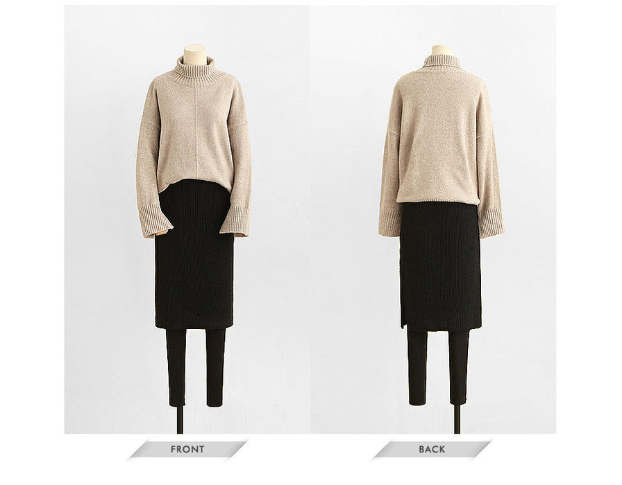 Soft Stretchy One Piece Fleece Or No Fleece Midi Skirt Plants Leggings On Sale