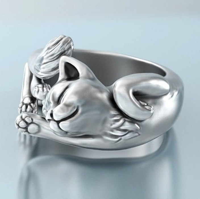 Cute Stretching Cat Ring On Sale