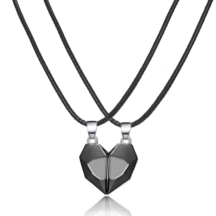 Magnetic Matching Black Heart Necklaces On Sale