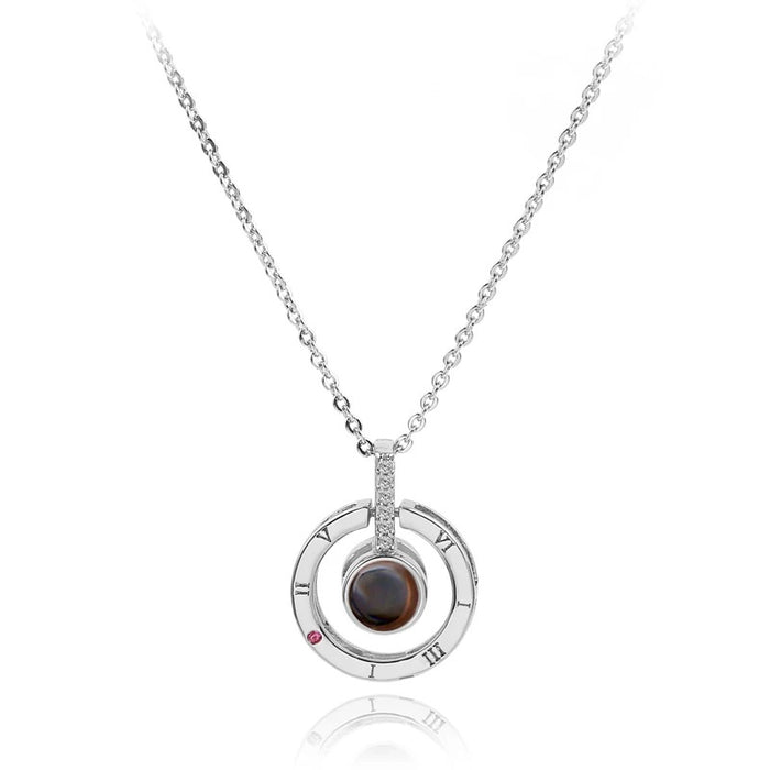Silver I Love You in 100 Languages Projection Necklace Pendant On Sale
