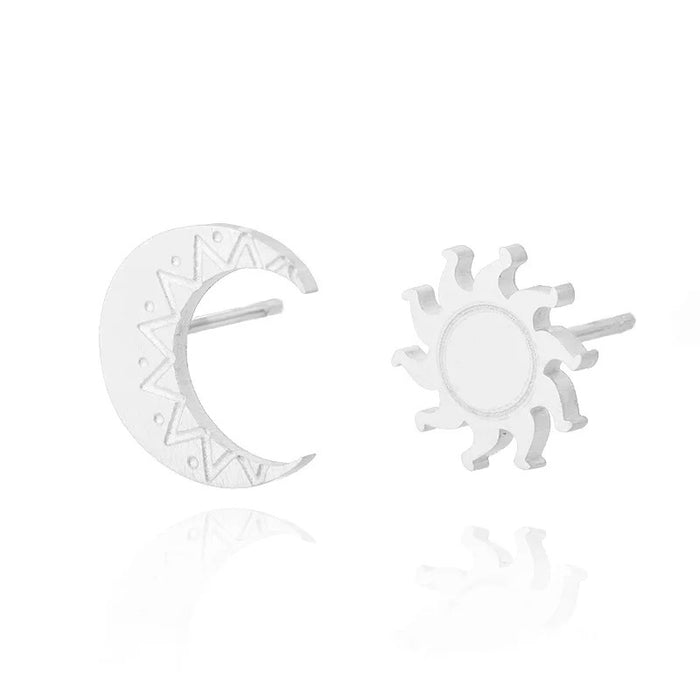 Sun & Moon Silver Earrings On Sale