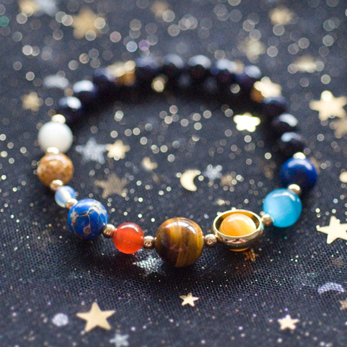 Galaxy Planets Chakra Natural Stone Bracelet On Sale
