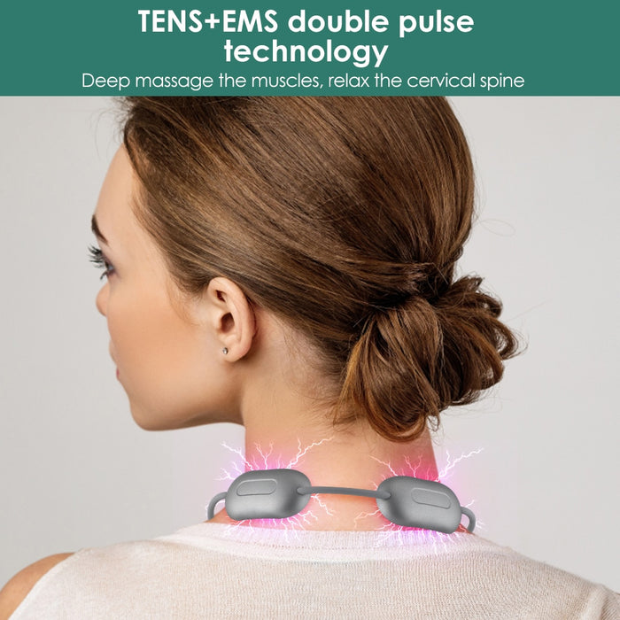 TENS + EMS Double Pulse Hot Compress Smart Neck Massager On Sale