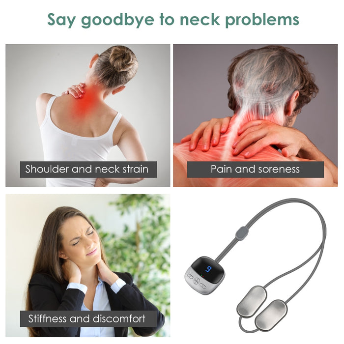 TENS + EMS Double Pulse Hot Compress Smart Neck Massager On Sale