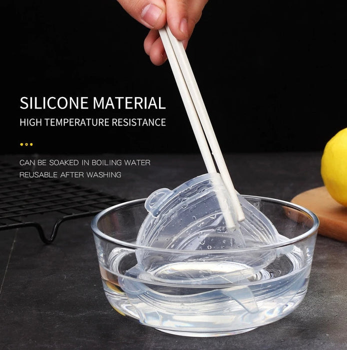6 Pcs Per Set Eco-friendly Stretchy Silicone Food Storage Container Lids On Sale