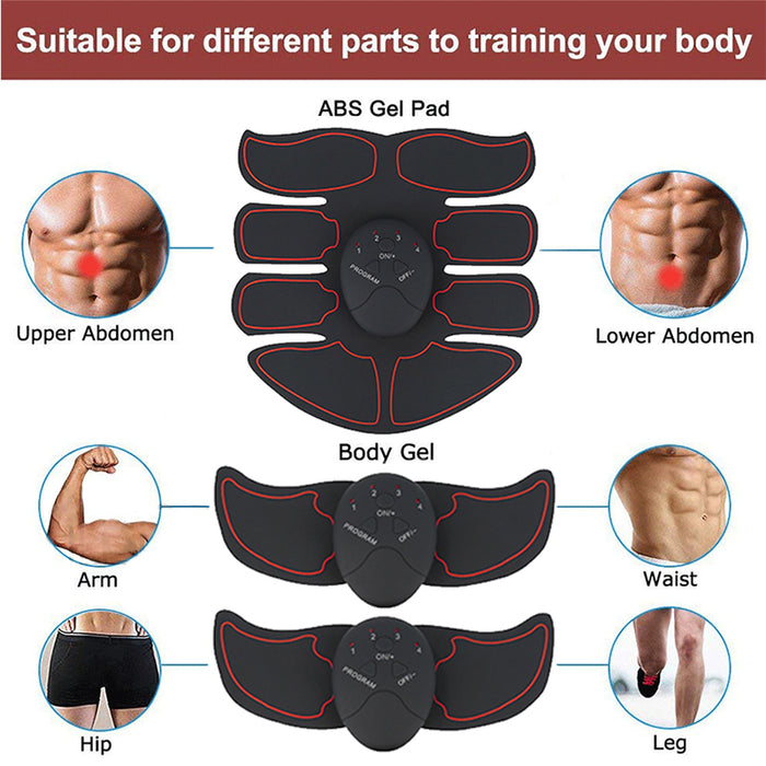 8 Pack 3-in-1 Wireless EMS Workouts Stimulator Smart Body Toning Trainer On Sale