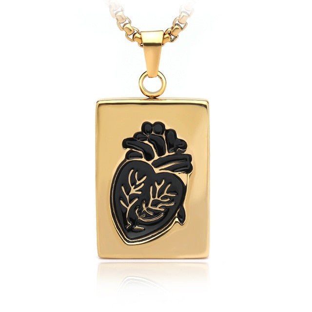 Gold Square Heart Puzzle Couple Necklace On Sale