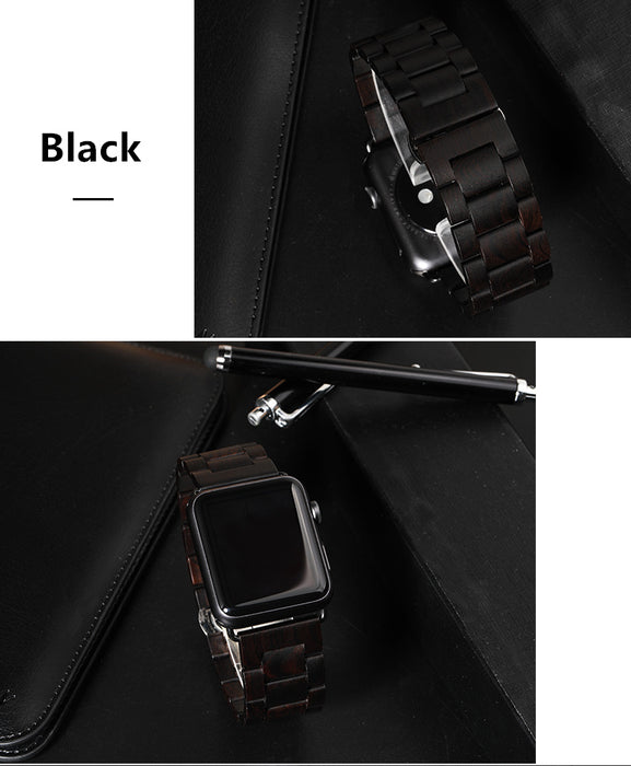 SALE Black Wooden Strap for Apple Watch Band 38mm, 40mm, 42mm, 44 mm
