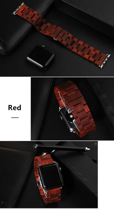 SALE Red Wooden Strap for Apple Watch Band 38mm, 40mm, 42mm, 44 mm