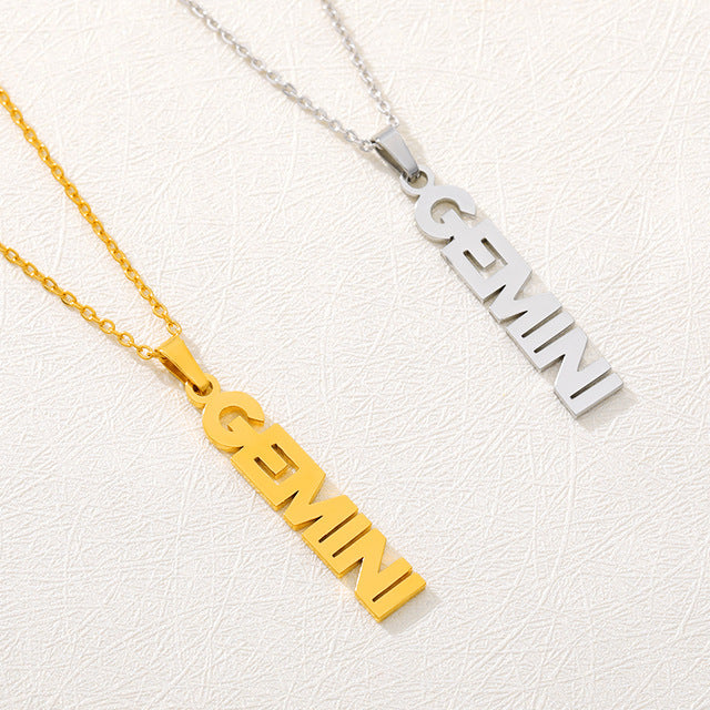 Gemini Zodiac Drop Necklaces On Sale
