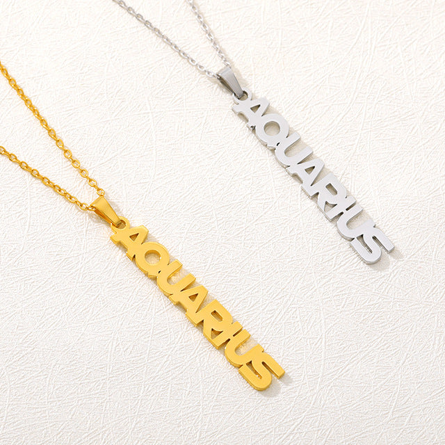 Aquarius Zodiac Drop Necklaces On Sale