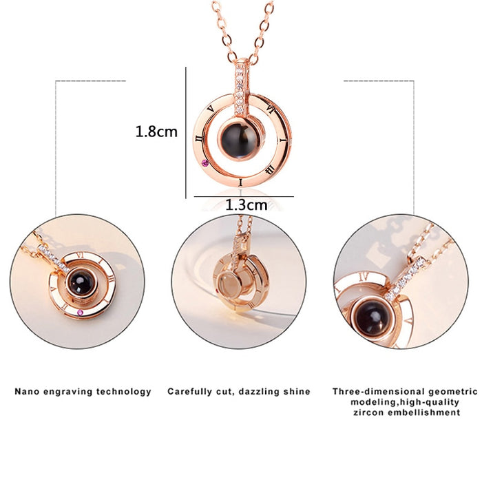 I Love You in 100 Languages Projection Necklace Pendant - cloverbliss.com