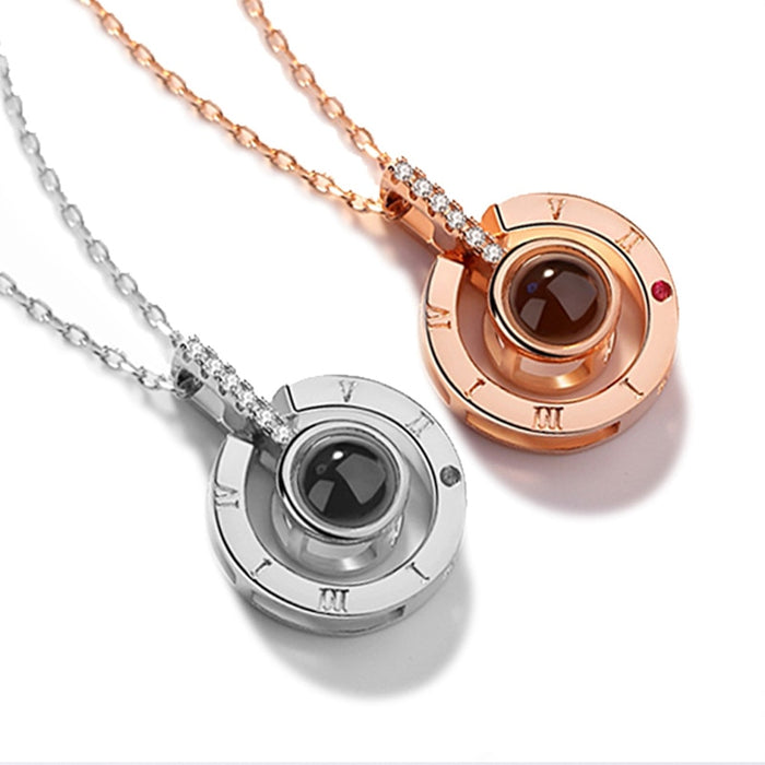 I Love You in 100 Languages Projection Necklace Pendant On Sale