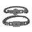1 Pair Heart and Square Concentric Lock Key Titanium Steel Couple Chain Bracelet On Sale (Smokey Black)