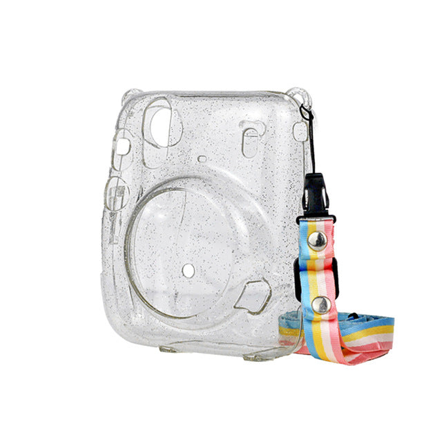 Fujifilm Instax Mini 11  Camera Glitter Hard Case With Rainbow Strap On Sale