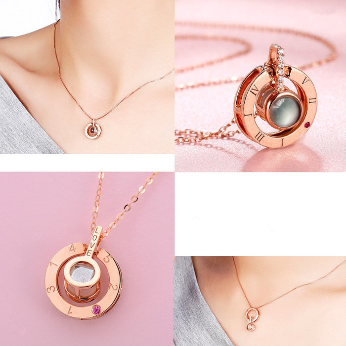 I Love You in 100 Languages Projection Necklace Pendant On Sale