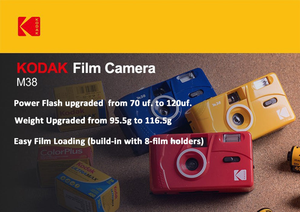 KODAK Vintage Retro M38 Reusable Film Camera (Black/ White/ Purple/ Grapefruit/ Yellow / Red/ Blue)