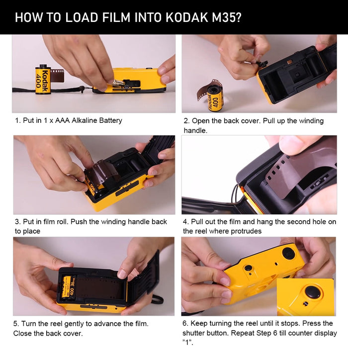 KODAK Vintage Retro M38 Reusable Film Camera (Black/ White/ Purple/ Grapefruit/ Yellow / Red/ Blue)