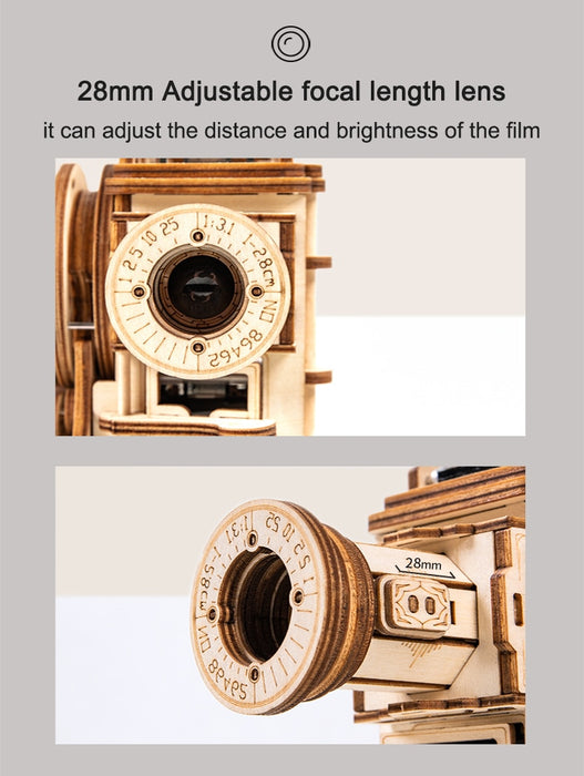 Hand Crank Classic Film Projector Vitascope 3D Wooden Puzzle On Sale