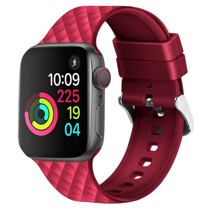 3D Diamond Texture Red Strap for Apple Watch Band On Sale